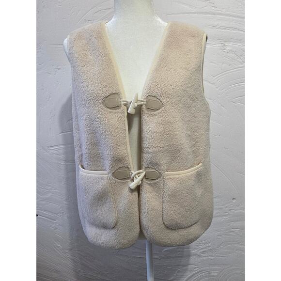 MEROKEETY Woman's Cream Colored Very Soft Vest Size Small - Picture 7 of 8